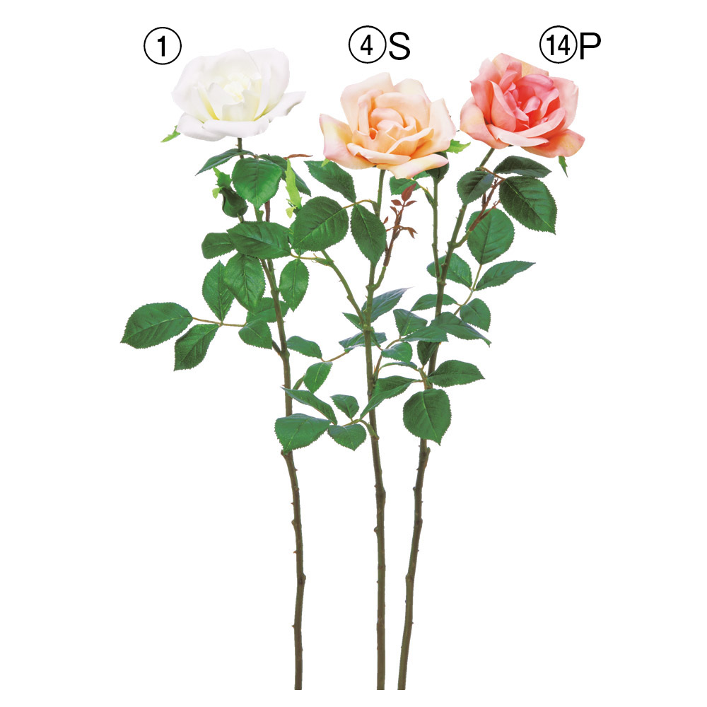 A-35384 ローズＸ１　つぼみＸ１