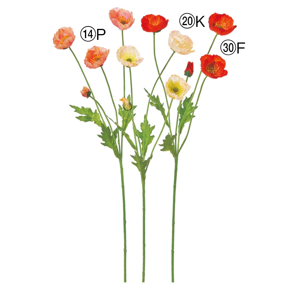 A-35455 ポピー×３　つぼみ×１