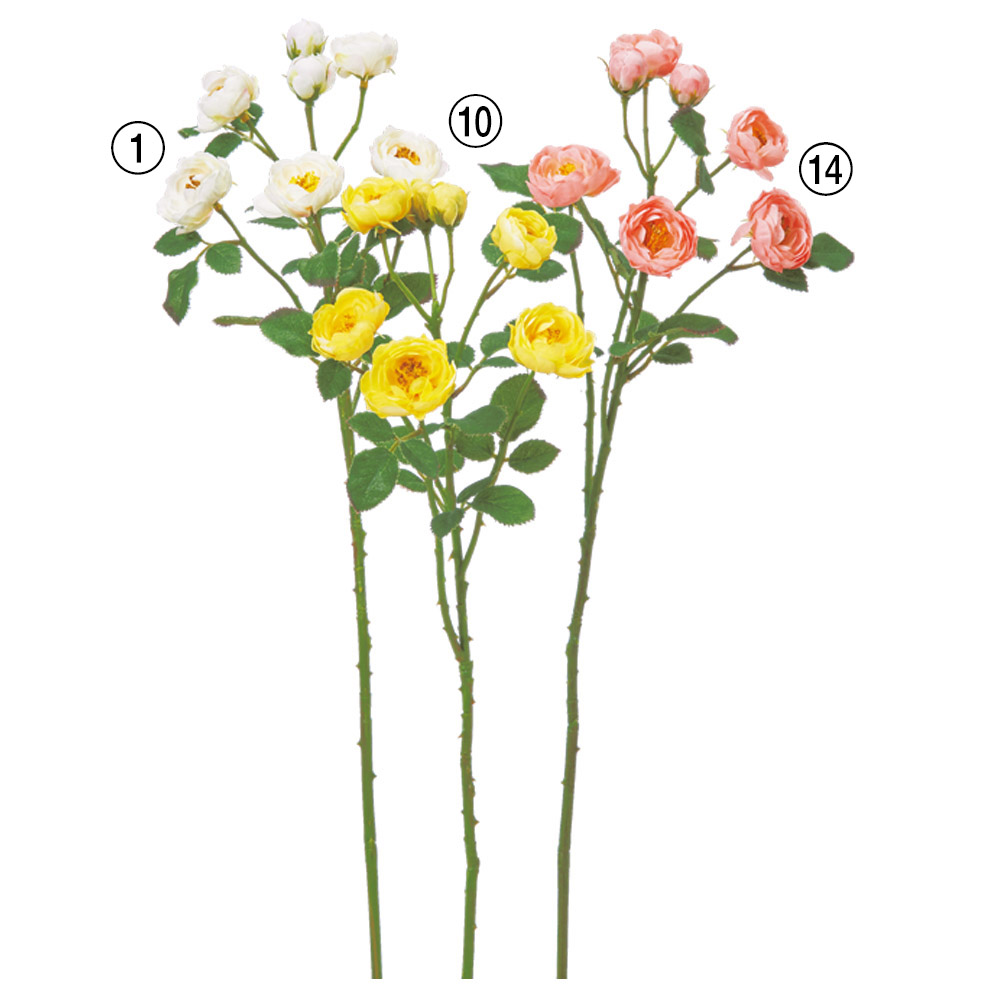 A-35459 ローズＸ５　つぼみＸ２