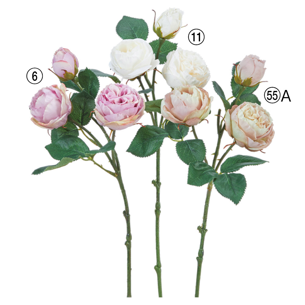 A-34140 ローズ×２　つぼみ×１