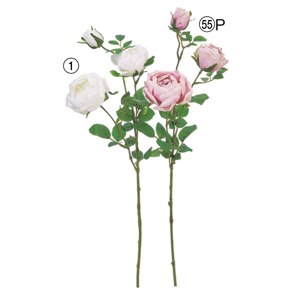 A-34398 ローズ×２　つぼみ×１